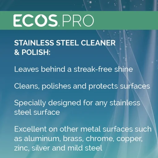 ECOS PRO 32 oz. Stainless Steel Cleaner and Polish Spray Bottle - Free and Clear Scent (6/Carton)