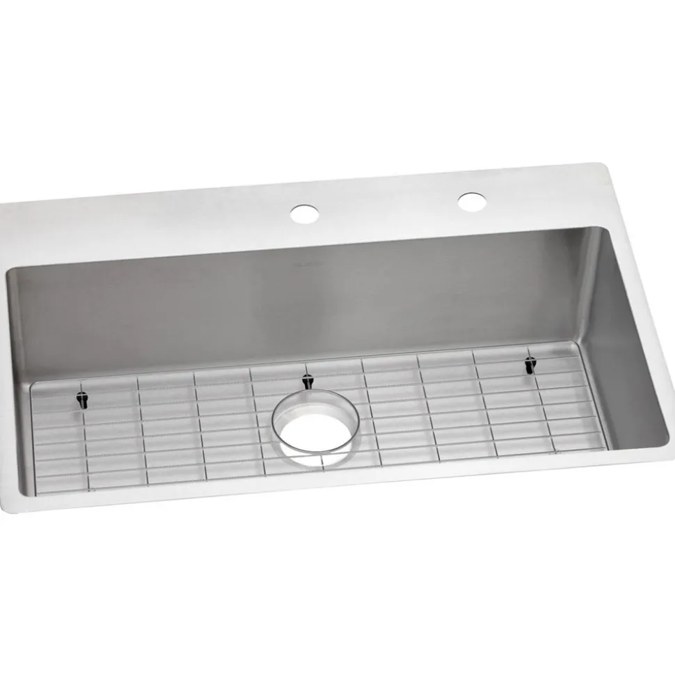 Elkay (1-Kit) Crosstown 33 in. x 22 in. x 9 in. 18-Gauge Stainless Steel FR2-Hole Dual Mount Sink Kit