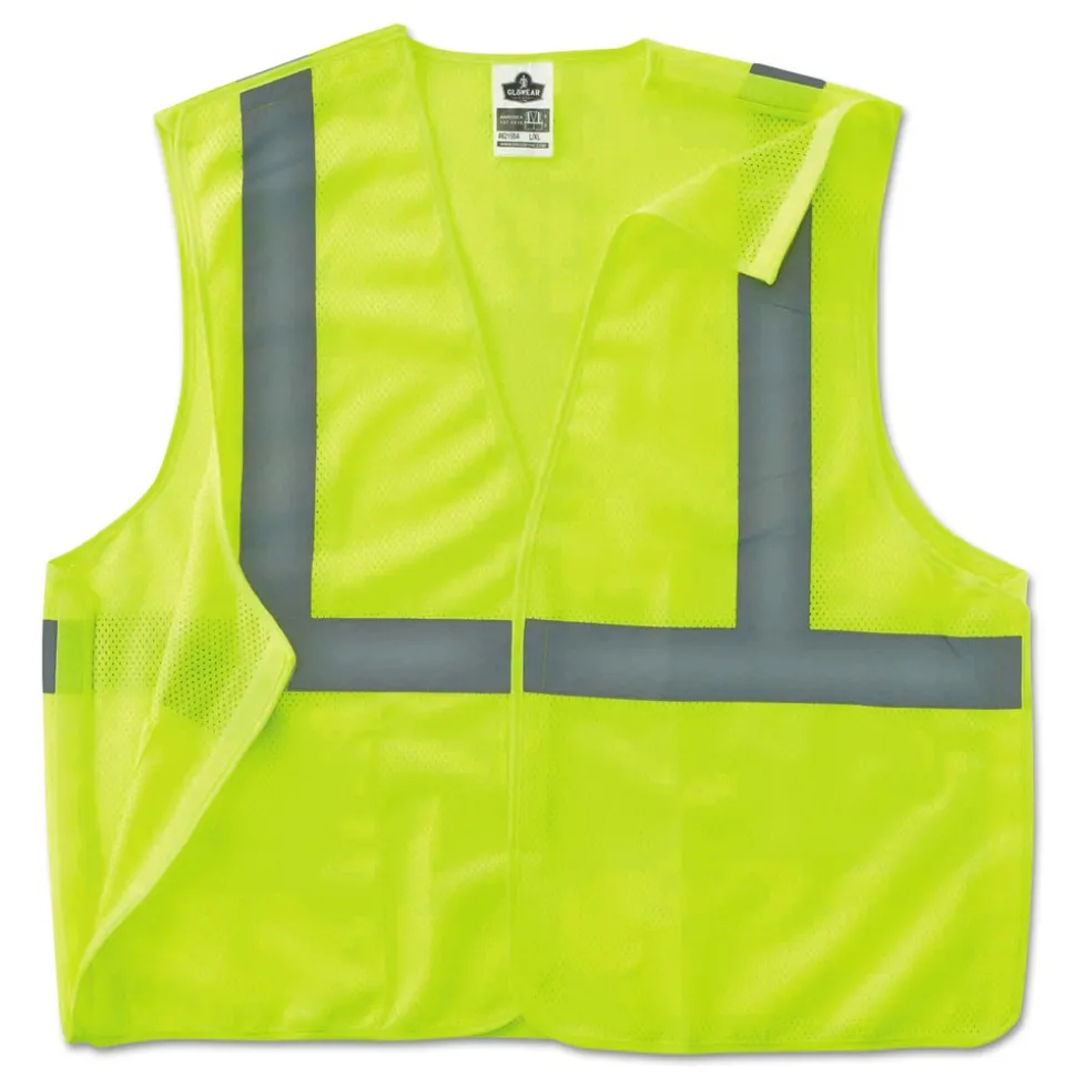 Ergodyne GloWear 8215BA Type R Class 2 Econo Breakaway Mesh Safety Vest - 4X-Large to 5X-Large Lime