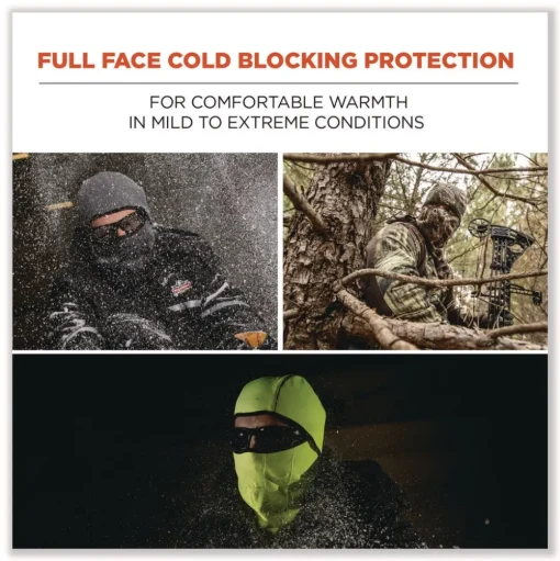 Ergodyne N-Ferno 6823 One Size Fits Most Fleece Hinged Balaclava Face Mask - Lime