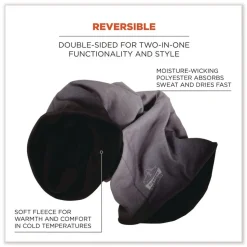 Ergodyne N-Ferno 6491 One Size Fits Most Reversible Thermal Fleece plus Poly Multi-Band - Light Gray Fade