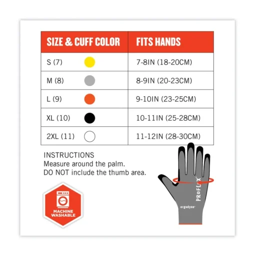 Ergodyne ProFlex 7072 ANSI A7 Nitrile-Coated CR Gloves, Gray, X-Large, 12/Pairs/Pack