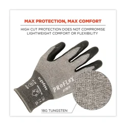 Ergodyne ProFlex 7072 ANSI A7 Nitrile-Coated CR Gloves, Gray, Large, 12 Pairs/Pack