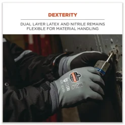 Ergodyne ProFlex 7501 Coated Waterproof Winter Gloves - 2X-Large Gray (1-Pair)