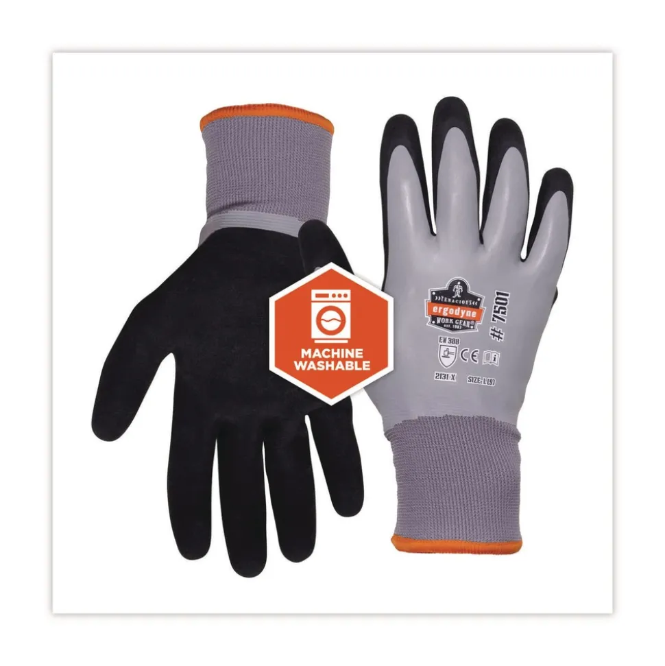 Ergodyne ProFlex 7501 Coated Waterproof Winter Gloves - Large Gray (1-Pair)