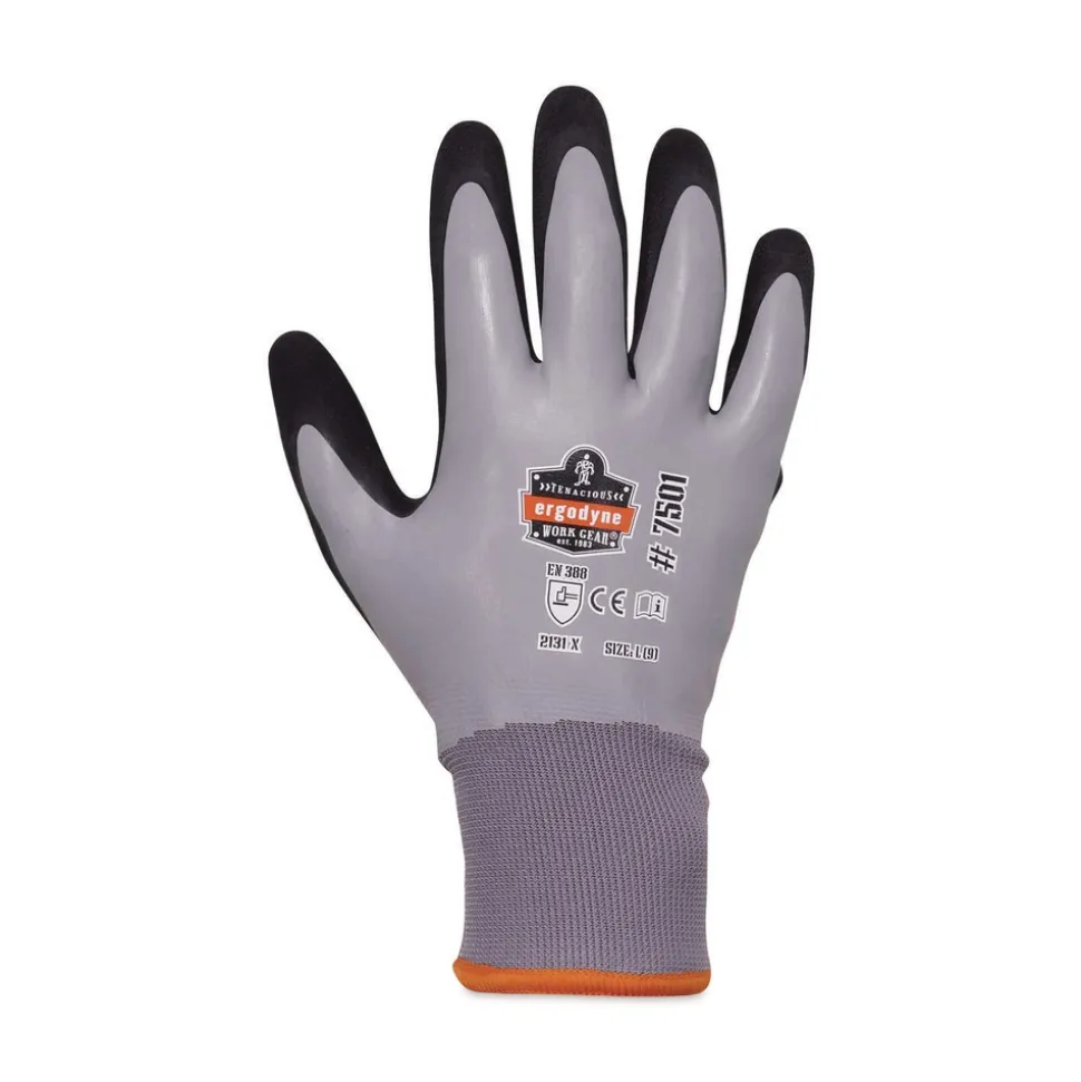Ergodyne ProFlex 7501 Coated Waterproof Winter Gloves - Large Gray (1-Pair)