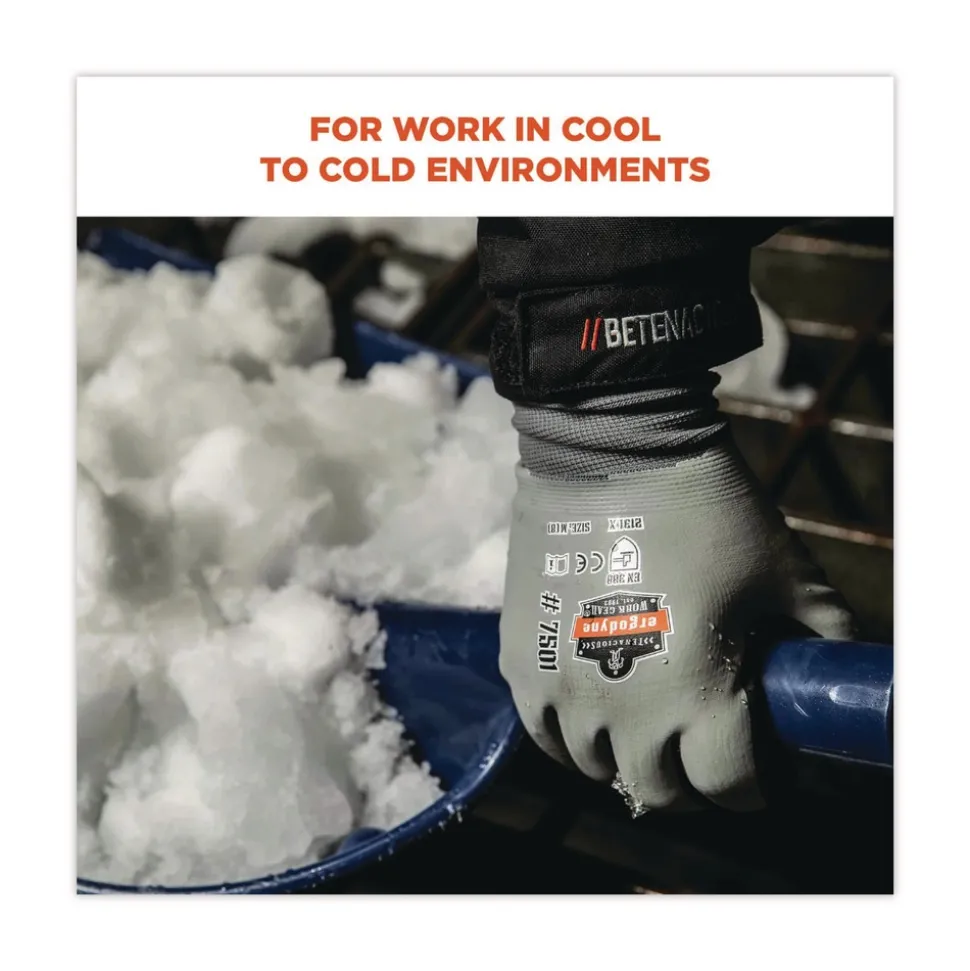 Ergodyne ProFlex 7501 Coated Waterproof Winter Gloves - Large Gray (1-Pair)