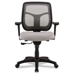 Eurotech 18.1 in. to 21.7 in. Seat Height Apollo Mid-Back Mesh Chair - Silver Seat, Silver Back, Black Base