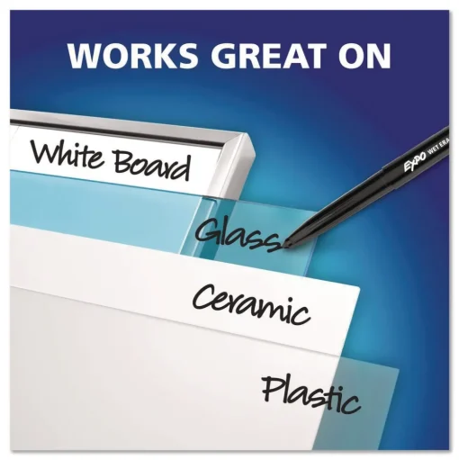 EXPO Wet Erase Markers Fine; Ultra Fine Tip Assorted Colors 36/Box