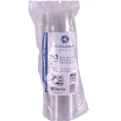 Fabri-Kal 000000000009501032 4.6 in. Diameter x 2.3 in. 12 oz. Recycleware Round Plastic Deli Container - Clear (500/Carton)