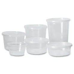 Fabri-Kal 000000000009505103 4.6 in. x 4.1 in. 24 oz. Microwavable Plastic Deli Containers - Clear (500/Carton)