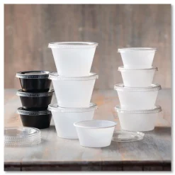 Fabri-Kal 000000000009505084 3.25 oz to 5.5 oz Plastic Portion Cup Lids - Clear (2500/Carton)