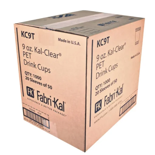 Fabri-Kal 9 oz Kal-Clear True PET Plastic Cold Drink Cups - Clear (1000/Carton)