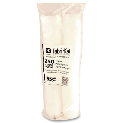 Fabri-Kal 1.5 oz. Squat Plastic Portion Cups - Translucent (10/Carton)