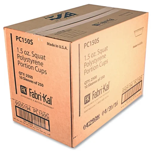Fabri-Kal 1.5 oz. Squat Plastic Portion Cups - Translucent (10/Carton)