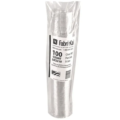 Fabri-Kal Kal-Clear/Nexclear X-Style Straw Slot/Flavor Buttons Plastic Drink Cup Lids Fits 9 oz. to 10 oz. Cold Cups - Clear (2500/Carton)