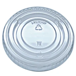 Fabri-Kal Kal-Clear/Nexclear Flat Lid with No Slot Plastic Drink Cup Lids Fits 9 oz. to 10 oz. Cold Cups - Clear (2500/Carton)