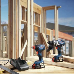 Factory Reconditioned Bosch 18V Brute Tough Connected-Ready EC Brushless Li-Ion 1/2 in. Cordless Hammer Drill Driver / 1/4 / 1/2 in. 2-In-1 Impact Driver Combo Kit (4 Ah)