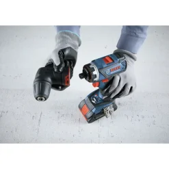 Factory Reconditioned Bosch 18V Lithium-Ion Brushless Cordless Drill Driver Kit with 5-In-1 Flexiclick System (4 Ah)