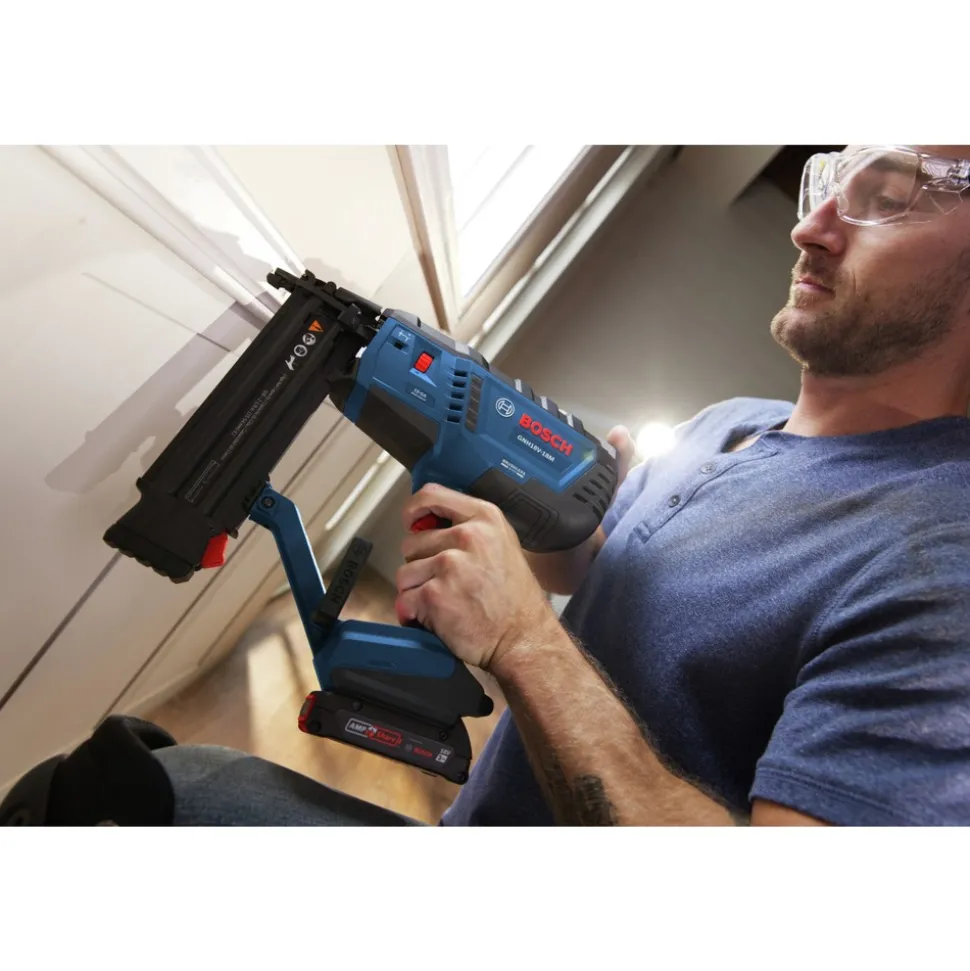 Factory Reconditioned Bosch 18V Lithium-Ion Brushless Cordless 18-Gauge Brad Nailer Kit (2 Ah)