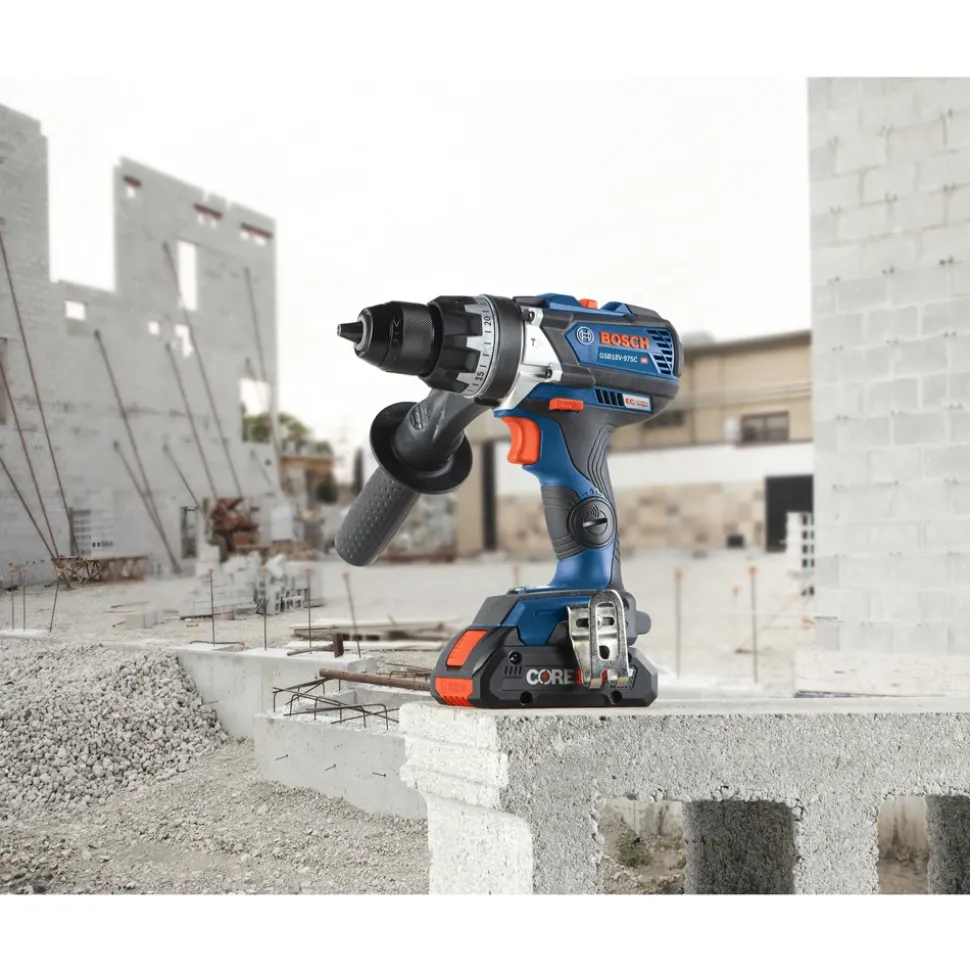 Factory Reconditioned Bosch 18V Brushless Lithium-Ion 1/2 in. Cordless Connected-Ready Hammer Drill Driver Kit with 2 Batteries (4 Ah)