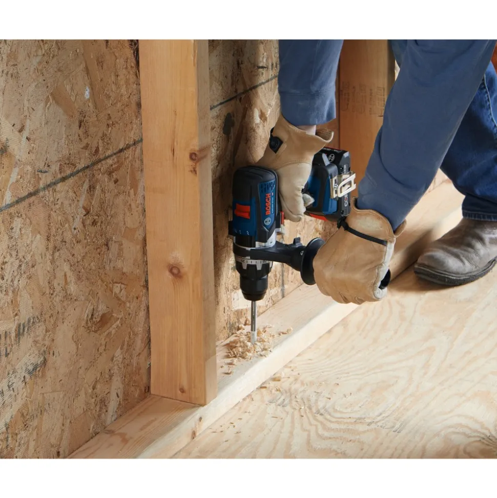 Factory Reconditioned Bosch 18V Brushless Lithium-Ion 1/2 in. Cordless Connected-Ready Hammer Drill Driver Kit with 2 Batteries (4 Ah)