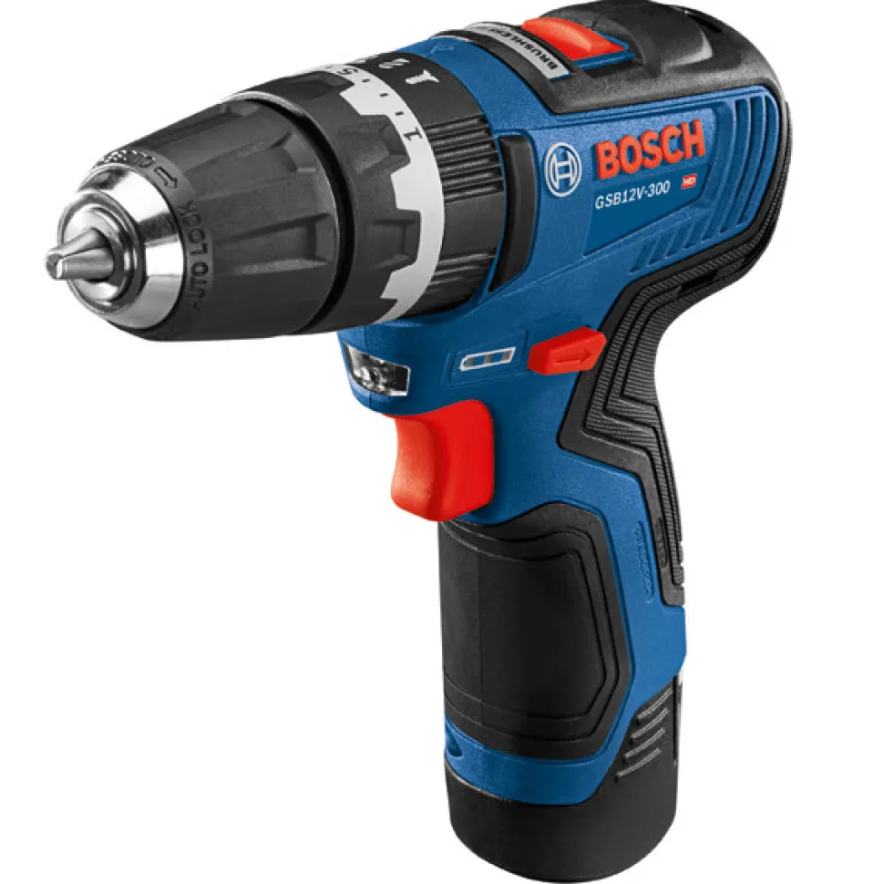 Factory Reconditioned Bosch 12V Max Brushless Lithium-Ion 3/8 in. Cordless Hammer Drill Driver Kit with 2 Batteries (2 Ah)