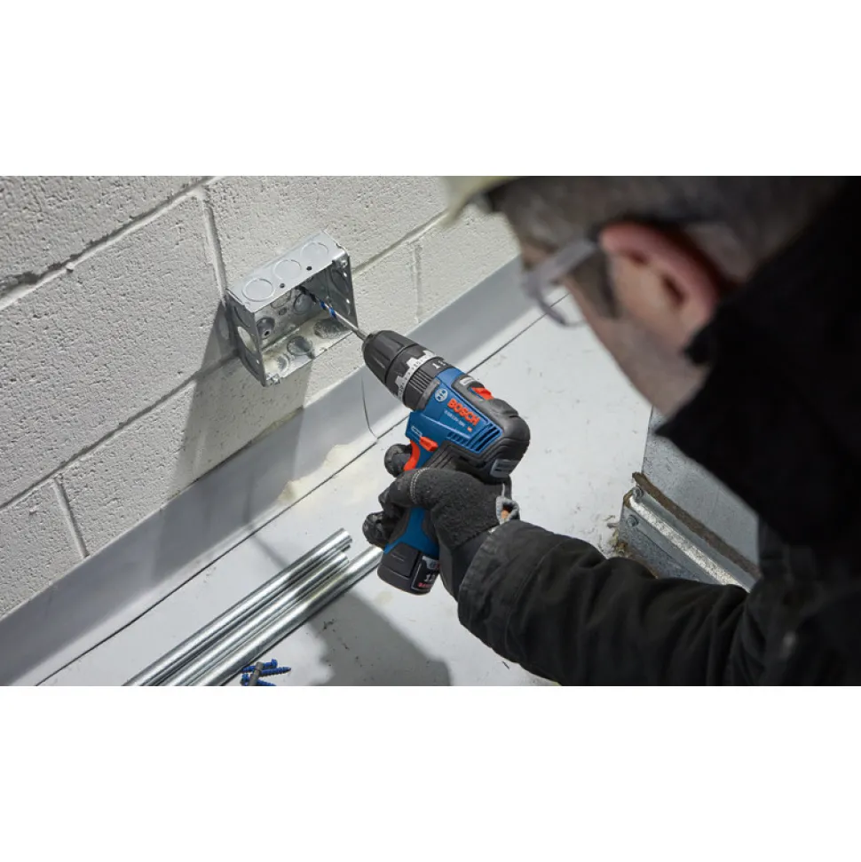 Factory Reconditioned Bosch 12V Max Brushless Lithium-Ion 3/8 in. Cordless Hammer Drill Driver Kit with 2 Batteries (2 Ah)