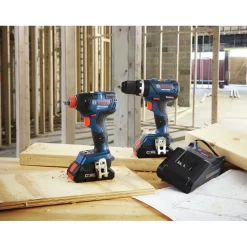 Factory Reconditioned Bosch 18V Lithium-Ion Brushless Freak 1/4 in. and 1/2 in. 2-in-1 Bit/Socket Impact Driver / 1/2 in. Hammer Drill Driver Combo Kit (4 Ah)