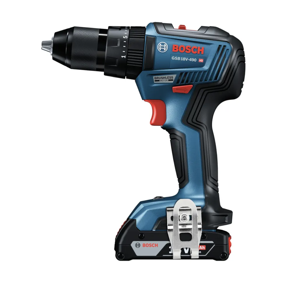 Factory Reconditioned Bosch 18V EC Brushless Lithium-Ion 1/2 in. Cordless Hammer Drill Driver Kit (2 Ah)