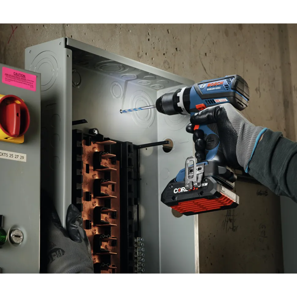 Factory Reconditioned Bosch 18V Lithium-Ion Brushless 1/2 in. Cordless Hammer Drill Driver Kit (4 Ah)