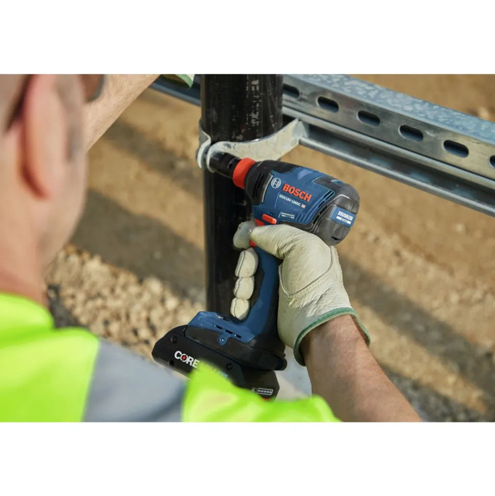 Factory Reconditioned Bosch 18V Brushless Lithium-Ion 1/4 in. and 1/2 in. Cordless Bit/Socket Impact Driver/Wrench and Hammer Drill Driver Combo Kit with 2 Batteries (4 Ah)