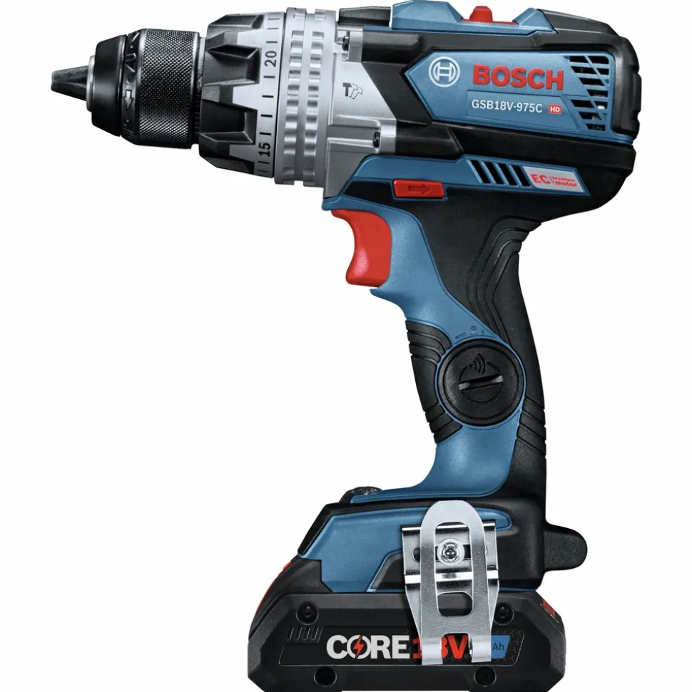 Factory Reconditioned Bosch 18V Brushless Lithium-Ion 1/4 in. and 1/2 in. Cordless Bit/Socket Impact Driver/Wrench and Hammer Drill Driver Combo Kit with 2 Batteries (4 Ah)