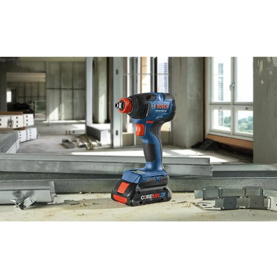 Factory Reconditioned Bosch 18V Brushless Lithium-Ion 1/4 in. and 1/2 in. Cordless Bit/Socket Impact Driver/Wrench and Hammer Drill Driver Combo Kit with 2 Batteries (4 Ah)