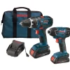Factory Reconditioned Bosch 18V Cordless Lithium-Ion 1/2 in. Drill Driver and Impact Driver Combo Kit (2 Ah)