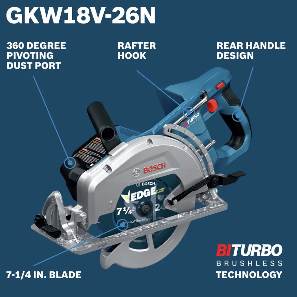Factory Reconditioned Bosch 18V PROFACTOR Brushless 7-1/4 in. Rear Handle Cordless Circular Saw (Tool Only)