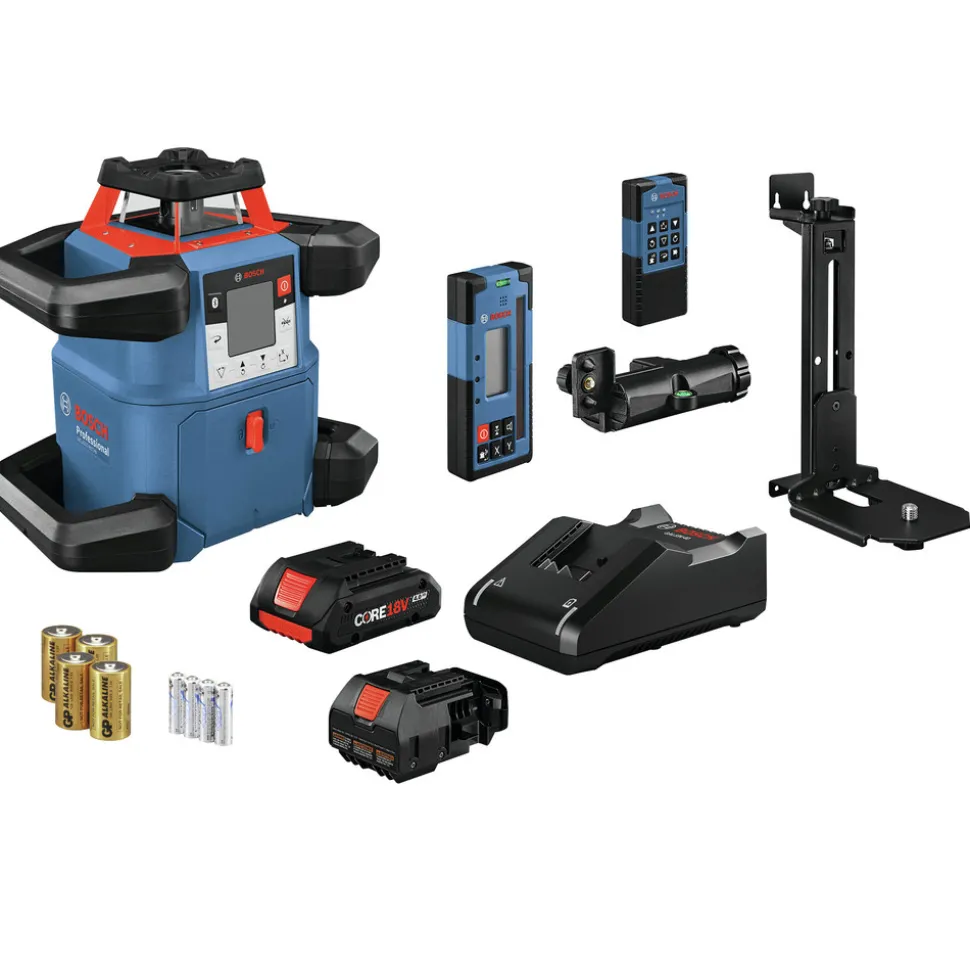 Factory Reconditioned Bosch 18V REVOLVE4000 Lithium-Ion Connected Self-Leveling Cordless Horizontal/Vertical Rotary Laser Kit (4 Ah)