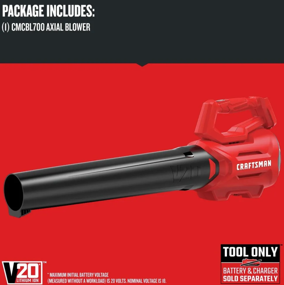 Factory Reconditioned Craftsman V20 Brushed Lithium-Ion Cordless Axial Leaf Blower (Tool Only)