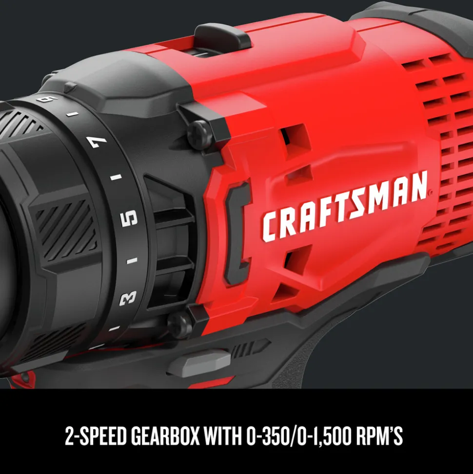 Factory Reconditioned Craftsman 20V Variable Speed Lithium-Ion 1/2 in. Cordless Drill Driver Kit (1.3 Ah)