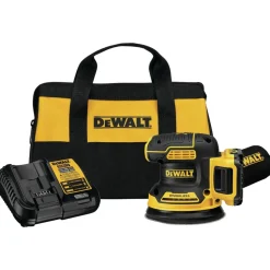 Factory Reconditioned Dewalt 20V MAX XR Brushless Variable Speed Lithium-Ion 5 in. Cordless Random Orbital Sander Kit (2 Ah)