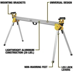 Factory Reconditioned Dewalt 9 in. x 150 in. x 32 in. Heavy-Duty Miter Saw Stand - Silver