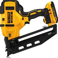 Factory Reconditioned Dewalt 20V MAX Brushless Lithium-Ion 16-Gauge 2-1/2 in. Cordless Angled Finish Nailer Kit (2 Ah)