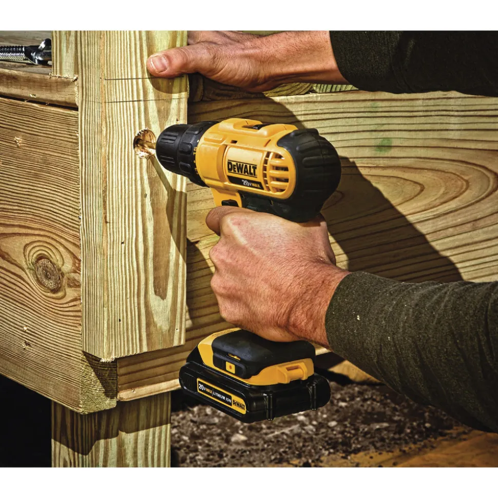 Factory Reconditioned Dewalt 20V MAX Lithium-Ion 1/2 in. Compact Cordless Drill Driver Kit (1.3 Ah)