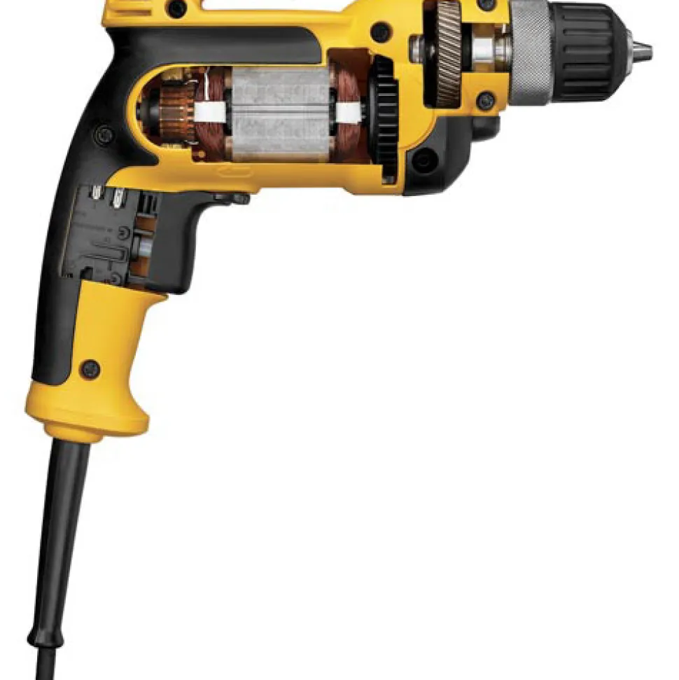 Factory Reconditioned Dewalt 8 Amp VSR 3/8 in. Pistol Grip Drill with Keyless Chuck Kit