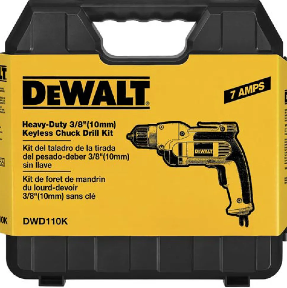 Factory Reconditioned Dewalt 8 Amp VSR 3/8 in. Pistol Grip Drill with Keyless Chuck Kit