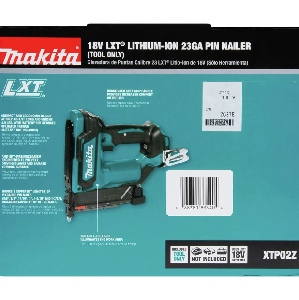 Factory Reconditioned Makita XTP02Z-R 18V LXT Lithium-Ion Cordless 23 Gauge Pin Nailer (Tool Only)
