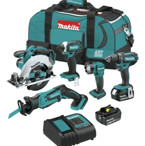 Factory Reconditioned Makita 18V LXT Lithium-Ion Cordless 5-Tool Combo Kit with 2 Batteries (4 Ah)