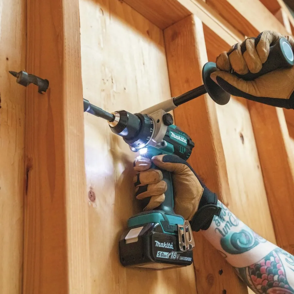 Factory Reconditioned Makita 18V LXT Brushless Lithium-Ion 1/2 in. Cordless Hammer Drill Driver and 4-Speed Impact Driver Combo Kit with 2 Batteries (5 Ah)
