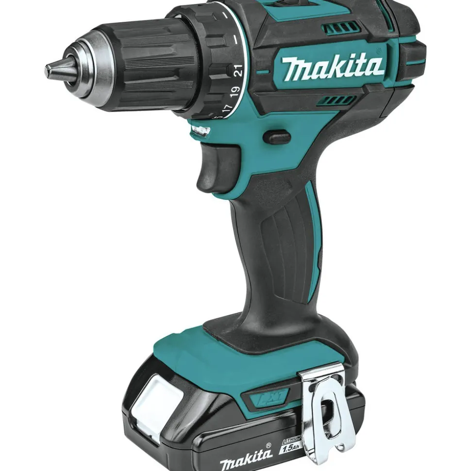 Factory Reconditioned Makita 18V LXT Brushed Lithium-Ion 1/2 in. Cordless Compact Drill Driver Kit with 2 Batteries (1.5 Ah)