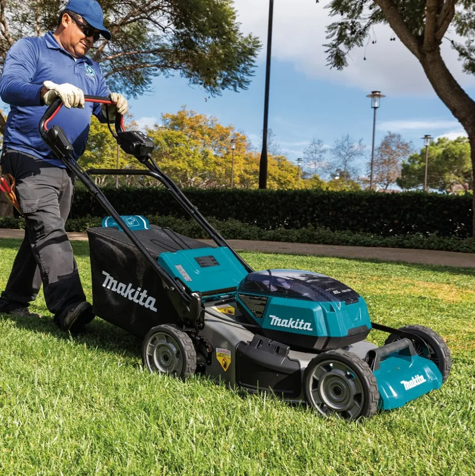 Factory Reconditioned Makita 18V X2 (36V) LXT Brushless Lithium-Ion 21 in. Cordless Self-Propelled Commercial Lawn Mower Kit with 4 Batteries (5 Ah)